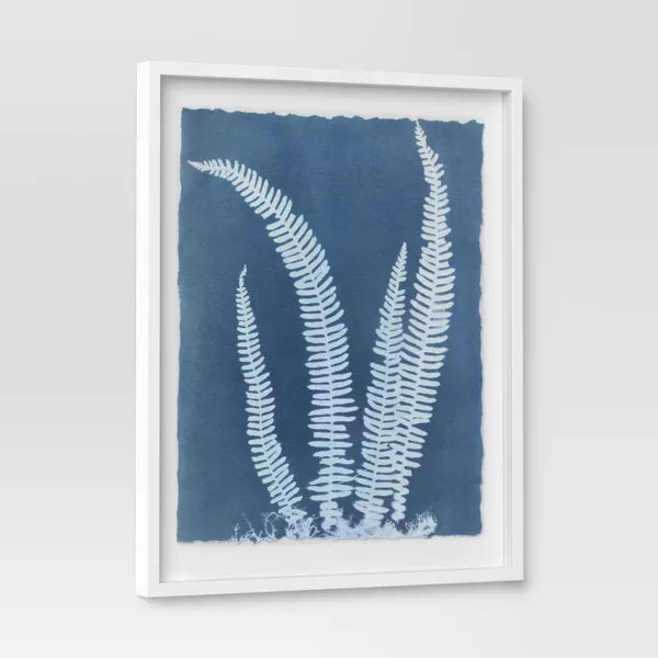 (Set of 2) Float Mount Plant Print Framed Wall Poster Set White: Vertical Canvas Art, Hardwood Frame