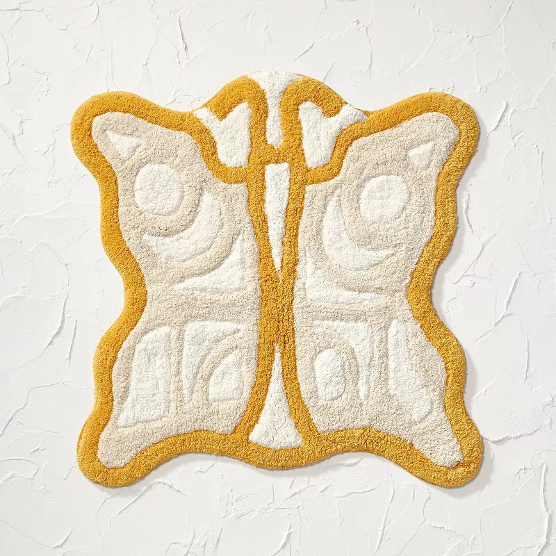 Butterfly Shaped Bath Rug Yellow, final cut