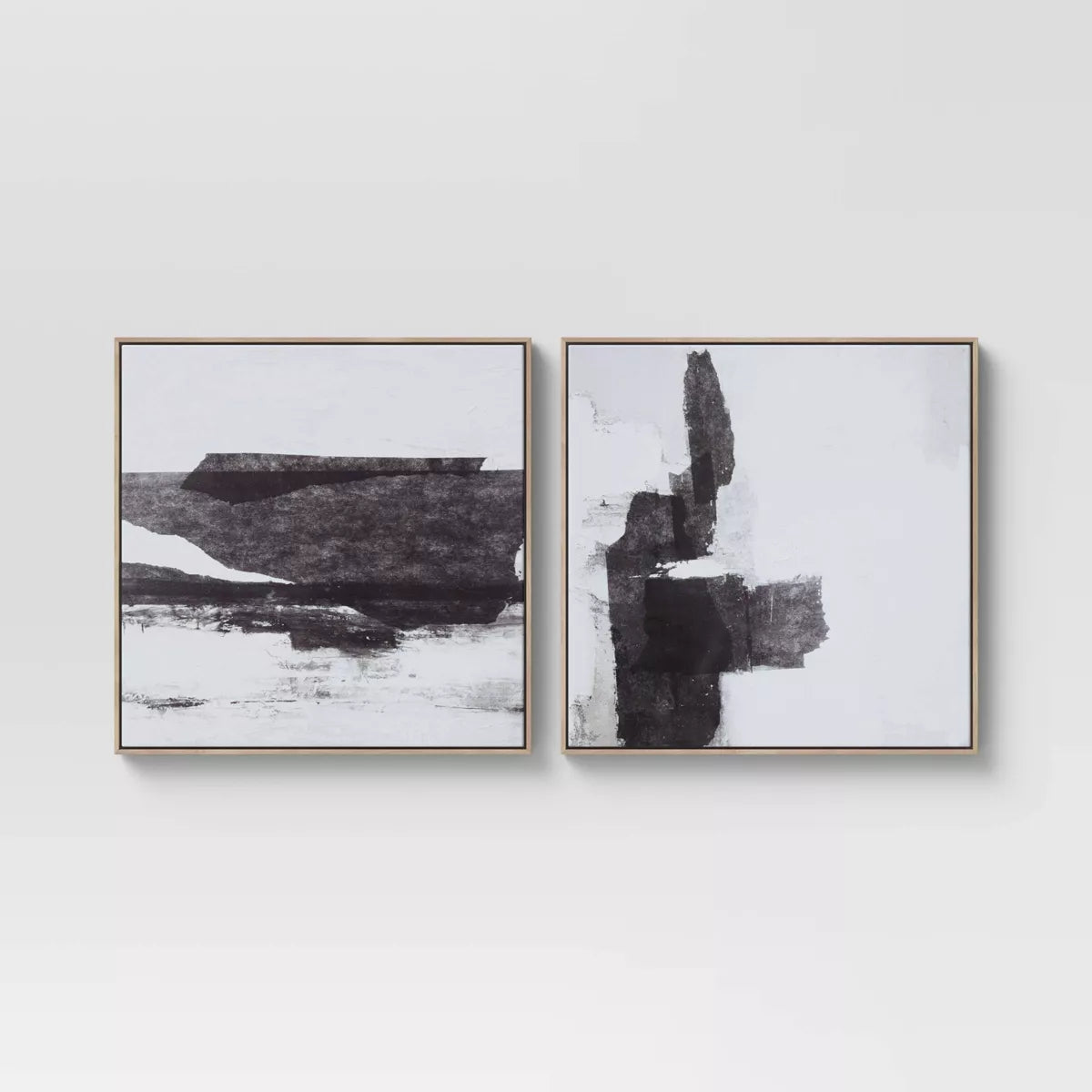Framed Canvas Black - Modern Style, Digital Abstract Art, Vertical Polystyrene Frame