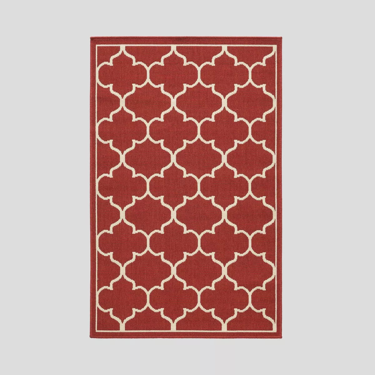 Thornhill Geometric Outdoor Rug Red/Ivory 3'3"x5'