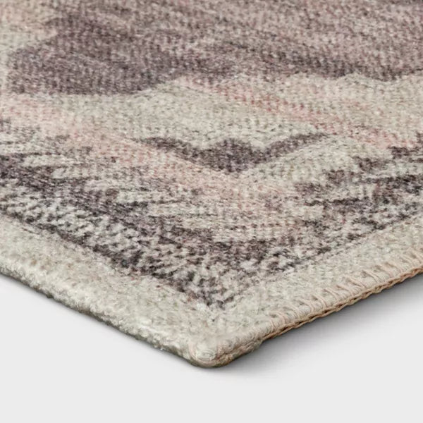 Cromwell Washable Printed Persian Style Rug Tan 2'x7'