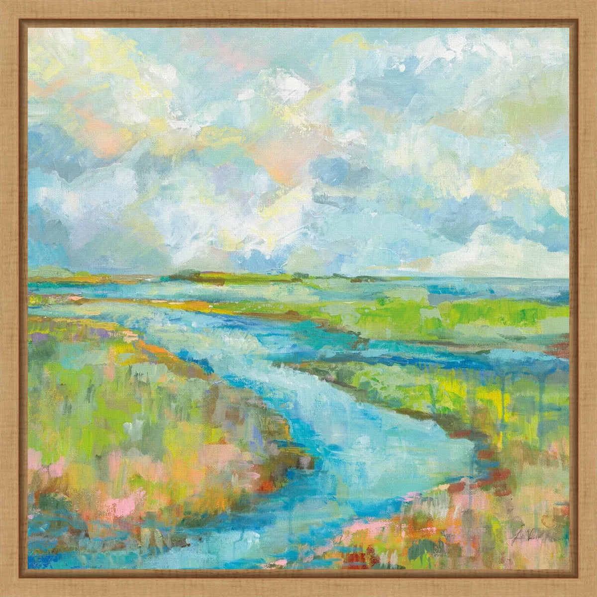 16" x 16" Amanti Art Marsh Canvas Wall Art - Framed SHOWROOM ITEM