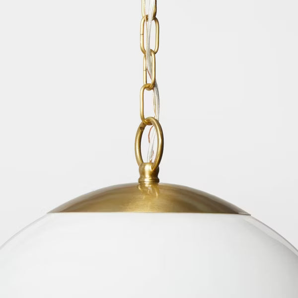Milk Glass Ceiling Pendant Brass