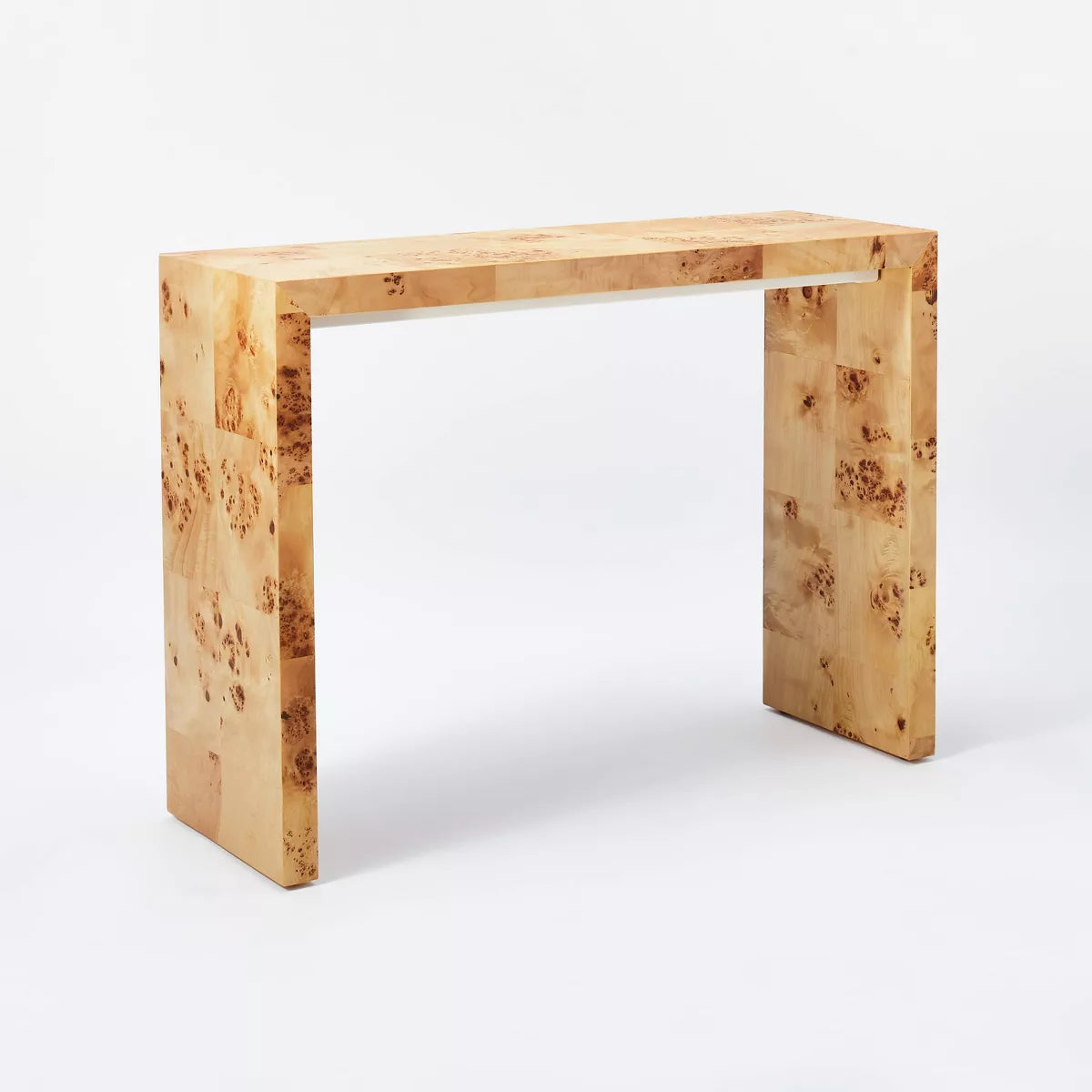 Ogden Burled Wood Console Table SHOWROOM ITEM