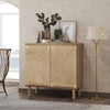 Natural Storage Cabinet, Sideboard Storage Cabinet with 2 Doors & Adjustable Shelf, Light Brown Accent Cabinet for Hallway