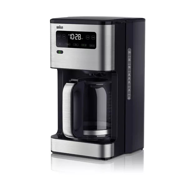 PureFlavor 14c Drip Coffee Maker - Black Automatic Shut-Off, Glass Carafe, Warming Plate