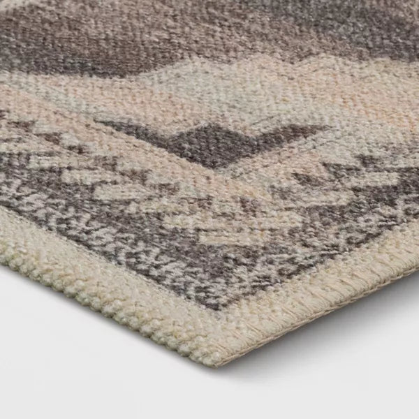 Cromwell Washable Printed Persian Style Rug Tan 4'x6'