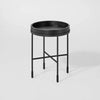 Wood & Metal Accent Side Table - Black