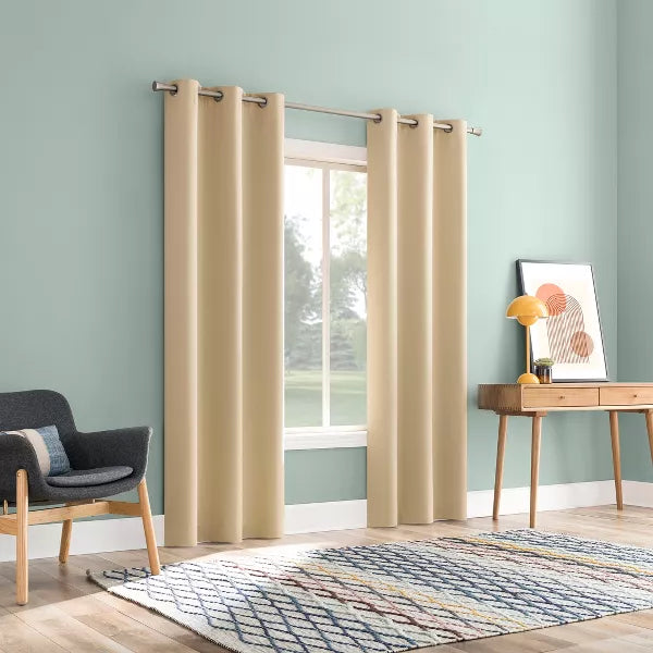2pc Tedrow 100% Blackout Grommet Curtain Panel Pair