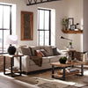 Alpine Live Edge Wood Coffee Table Natural - Acacia Sofa Table, Metal Legs, Rectangular