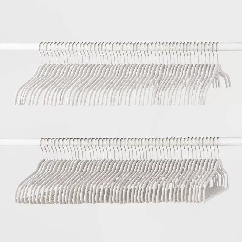 100pk Combo Pack Suit/Shirt Flocked Hangers