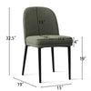 Upholstered Dining Chairs with Linen Blend Fabric and Metal Legs 1-Piece