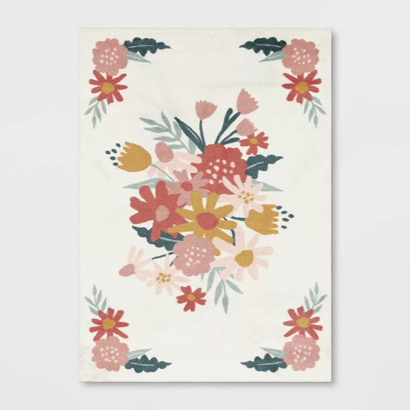 In the Garden Kids' Area Rug Pink - 5'x7'