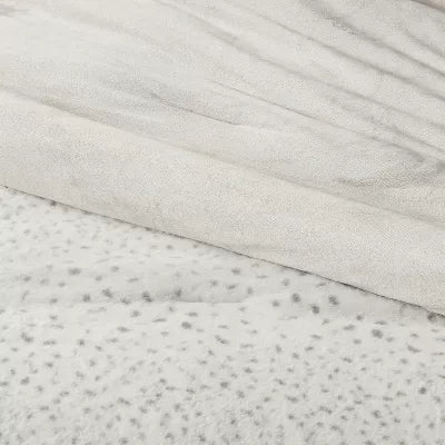 3pc Luxe Faux Fur Comforter and Sham Set - King