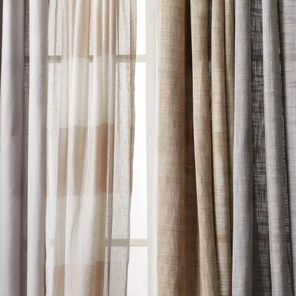 2-Piece Light Filtering Textured Weave Window Curtain Panel