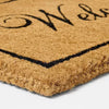 'Welcome' Coir Doormat Natural: Outdoor Front Mat, High Pile
