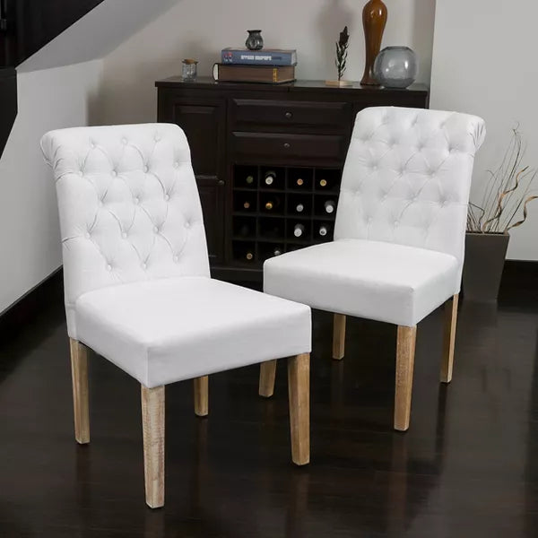 2ct Dinah Roll Top Fabric Dining Chair Set