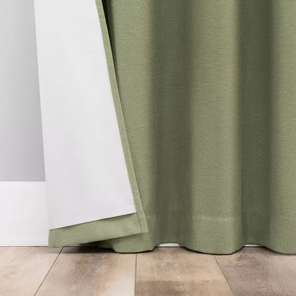 Blackout Linen Blend Grommet Top Curtain Panel