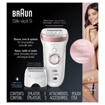 2-in-1 Women's Cordless Wet & Dry Epilator + Bikini Trimmer + 2 Extra Accessories