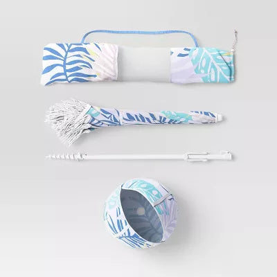 Outdoor Patio Beach Umbrella with Fringe
