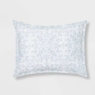7pc Medallion Comforter Bedding Set with Sheets Blue - King