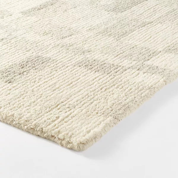Irregular Checkerboard Tufted Rug Cream 7'x10'