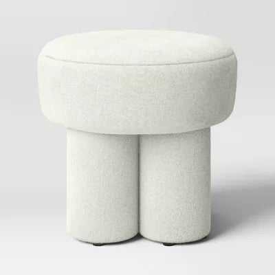 Boucle Fully Upholstered Accent Ottoman Stool