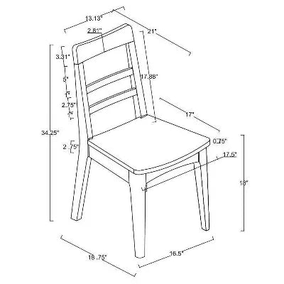 4pk Wood Ladder Back Dining Chair Set