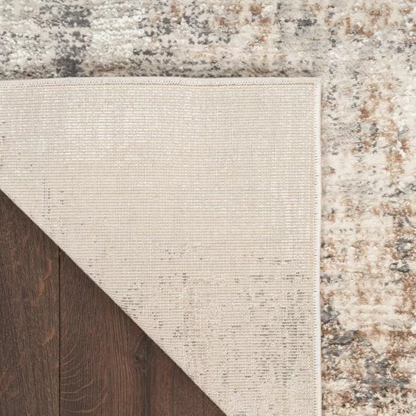 Modern Abstract Sustainable Woven Rug with Lines Beige 2'2"x7'6" Runner