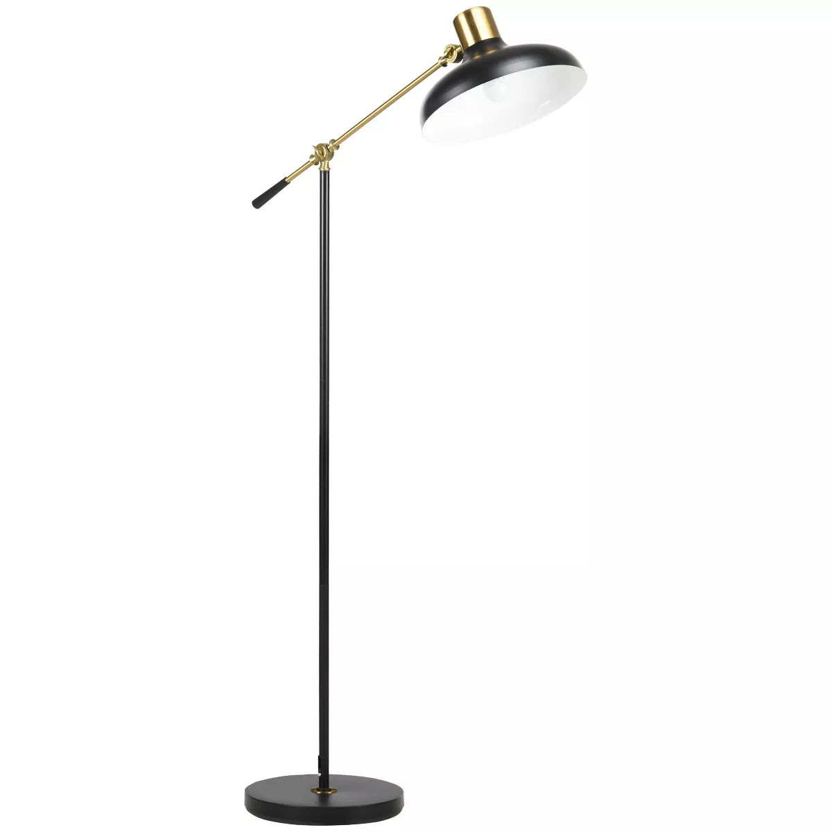 Adjustable Floor Lamps, Standing Lamp with Balance Arm, Adjustable Head and Height, Black and Gold Lamp