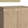 Natural Storage Cabinet, Sideboard Storage Cabinet with 2 Doors & Adjustable Shelf, Light Brown Accent Cabinet for Hallway