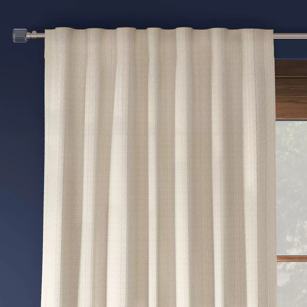 Blackout Textured Plaid Curtain Panels