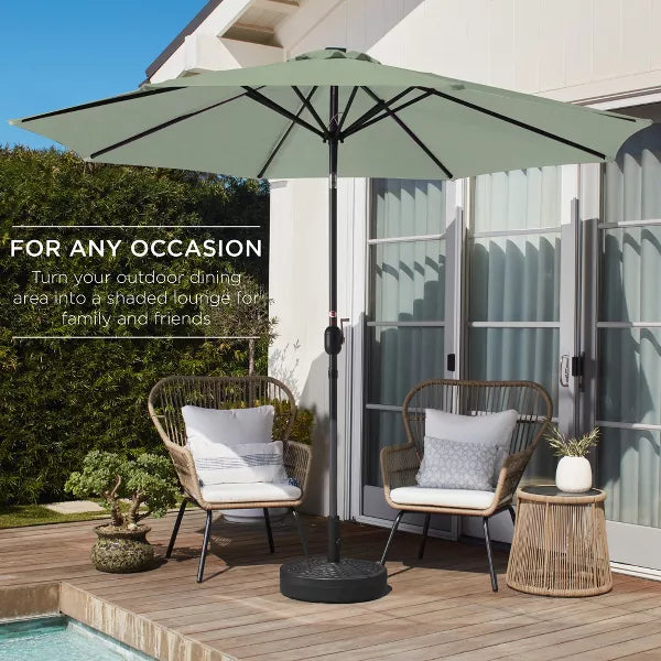 Outdoor Steel Market Patio Umbrella w/ Crank
