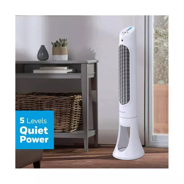 5 Speed Oscillating Tower Fan White: Standing Floor Fan, Quiet Cooling