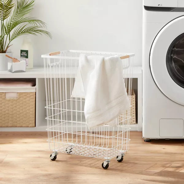 Wire Rolling Laundry Hamper