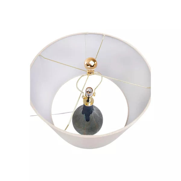 Opal Finish & Linen Shade Glass Table Lamp 1-Piece