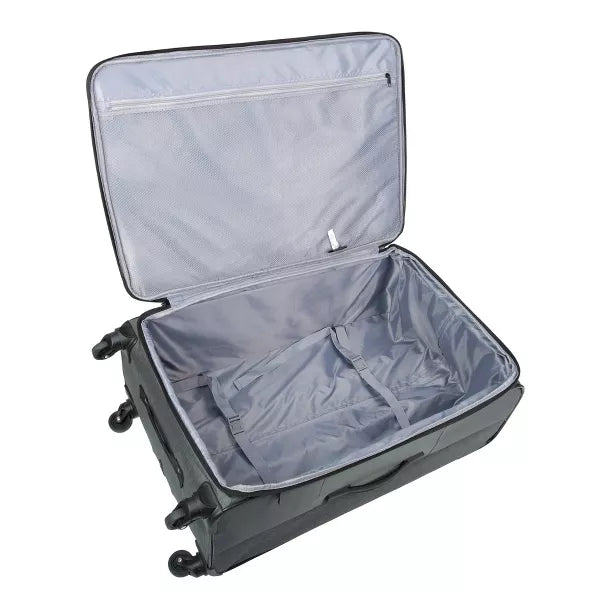 Softside Large Checked Spinner Suitcase - Gray Heather