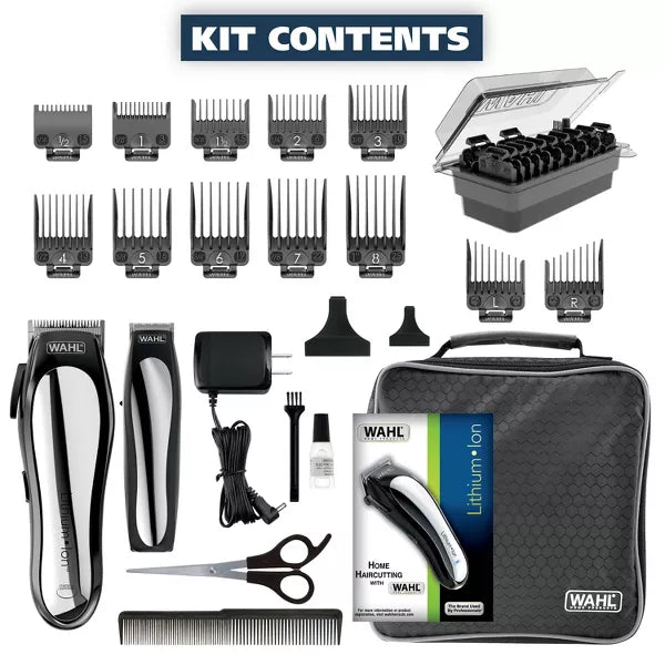 Lithium Ion Pro Haircutting Kit with Rechargeable Cordless Hair Clipper and Battery Touch Up Hair Trimmer