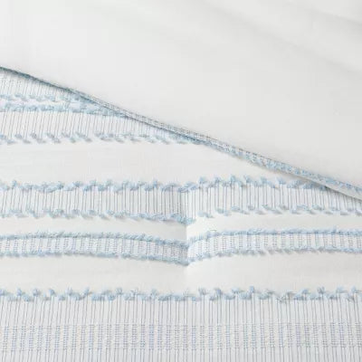 8pc Clipped Jacquard Stripe Comforter Bedding Set - Full