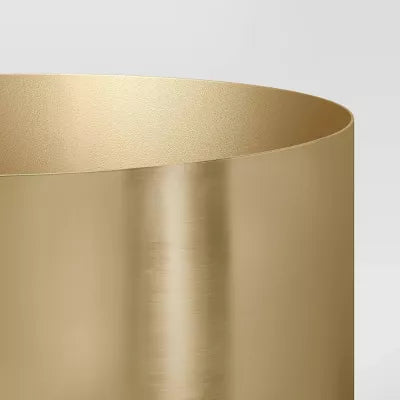 Brass Stand Planter: Cylindrical Lacquered, No Assembly, Indoor Use, Leakproof