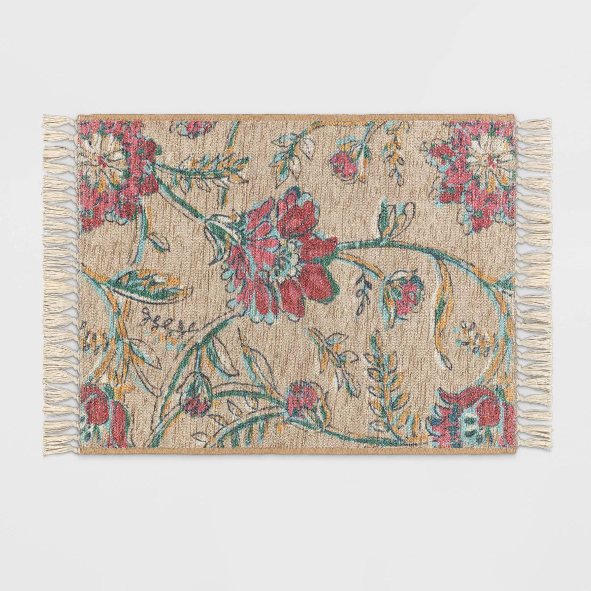 Washable Floral Printed Rug - 2'x3'