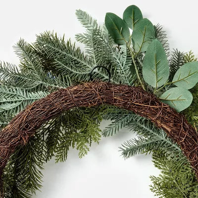 Mixed Green Holiday Artificial Wreath