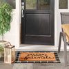 2'x3' Indoor/Outdoor Woven Tapestry Rug Black - Front Door Layering Mat, Check Pattern, Flat Pile