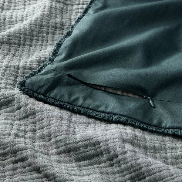 Textured Chambray Comforter & Sham Set - Full/Queen