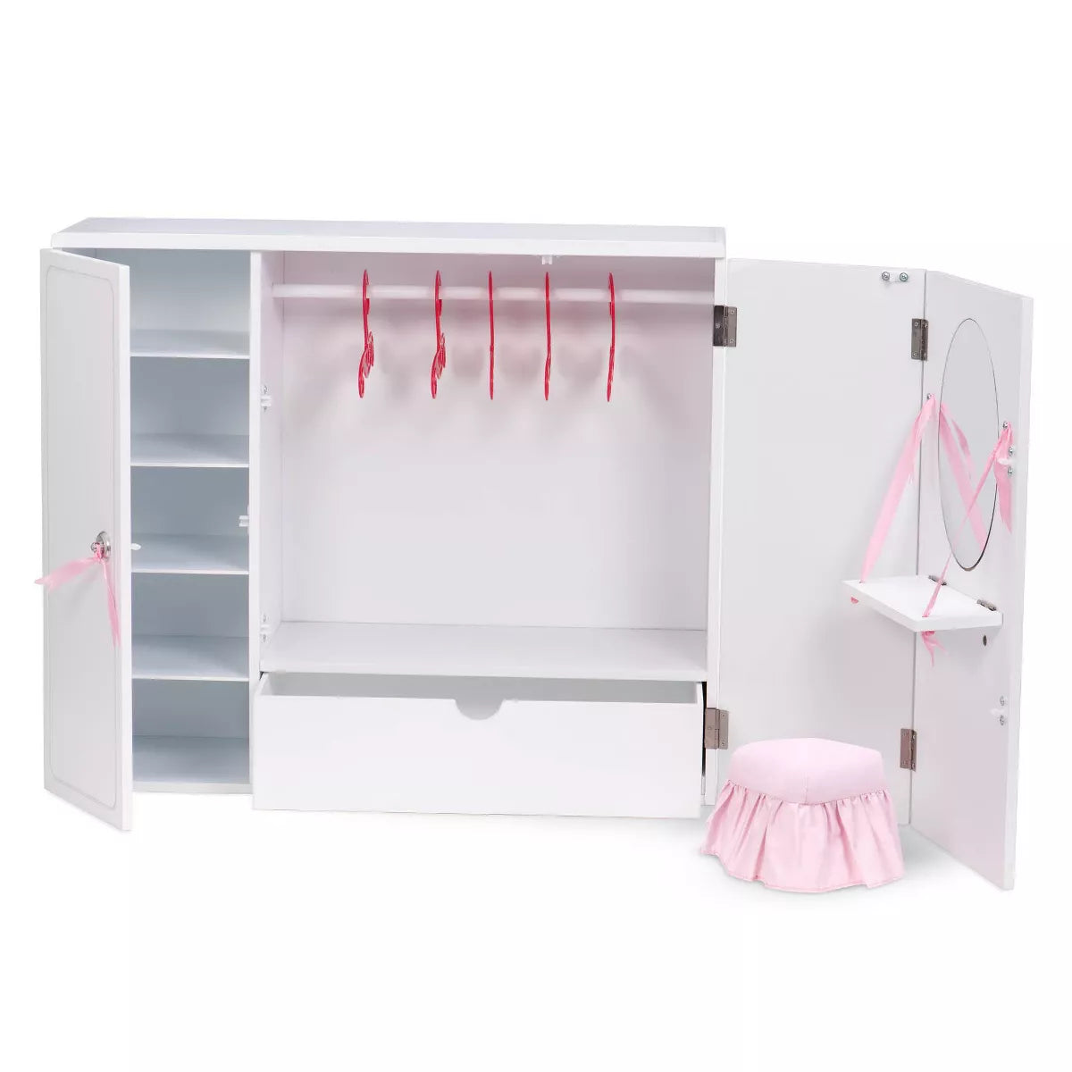 Wooden Wardrobe - Closet for Dolls