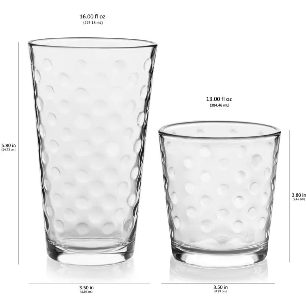 Awa 16-Piece Tumblers and Rocks Glass Set