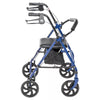 Four Wheel Walker Rollator with Fold Up Removable Back Support, Blue