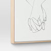 (Set of 2) Hands Framed Canvas - Modern Wall Art, Vertical Orientation, Sawtooth Back