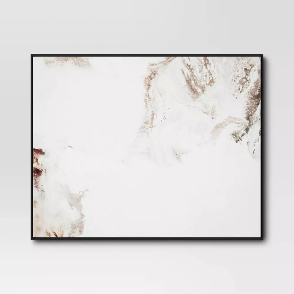 2pk Marble Framed Printed Canvases Black/Tan