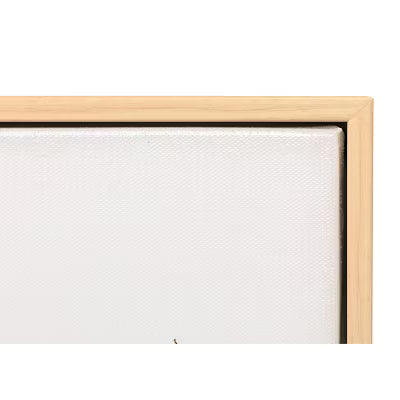 Haze Framed Wall Canvas - Modern Abstract Digital Art, Beige Frame